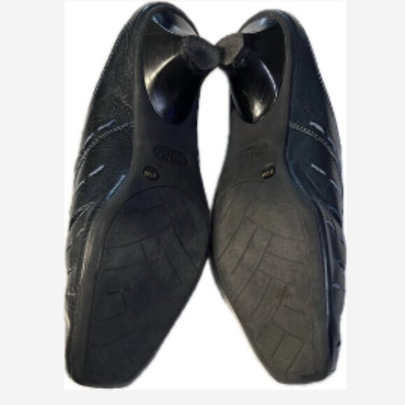 Nurture Slip On Mule Flats Lafayette Pierced Womens Size 6.5 Navy 1" Kitten Heel - Picture 4 of 4